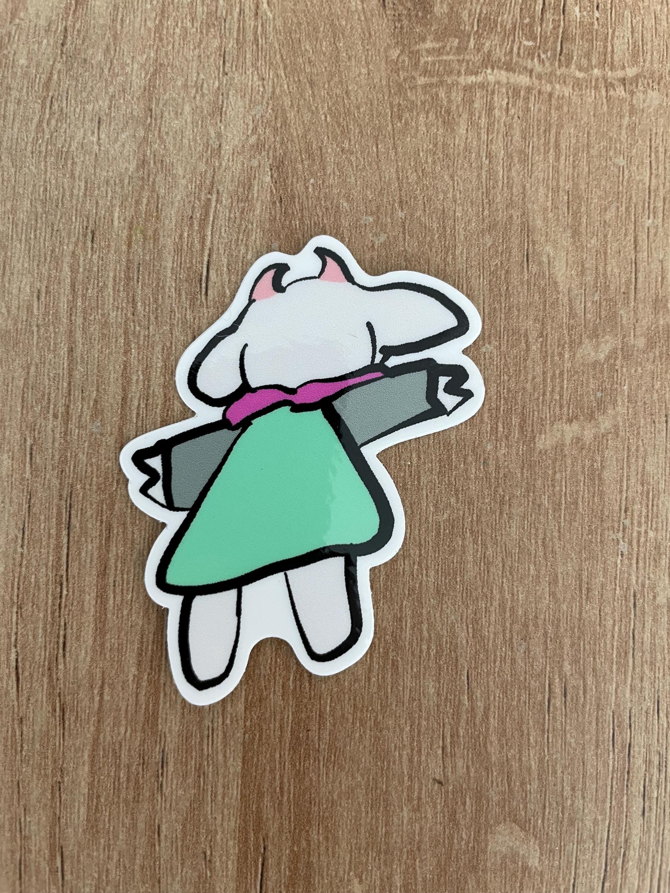 Dead Ralsei Sticker Ralsei Splat Sticker Deltarune- 2”x2” Sticker, Funny, Slip, Fall Down ...