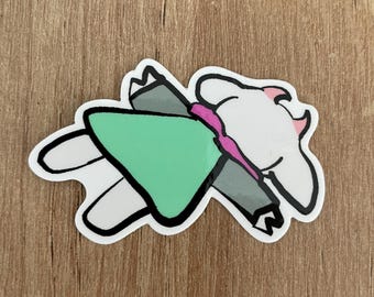 Ralsei Splat Sticker Deltarune- 2”x2” sticker, funny, slip, fall down, delta rune, waterproof