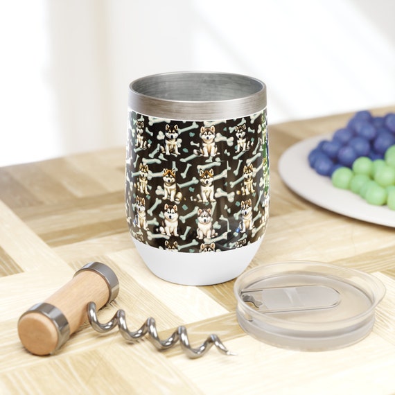 Adorable Husky Chill Wine Tumbler