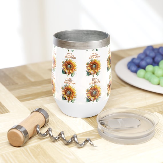 Bright Beautiful Sunflower Chill Wine Tumbler