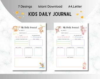Kids Daily Journal Printable Journal for Kids Diary for - Etsy