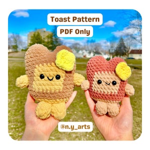 Bread Crochet Pattern, Bread Crochet PDF, Toast Crochet Pattern, Amigurumi Pattern, Amigurumi PDF, Bread Amigurumi, Bread and Butter Crochet