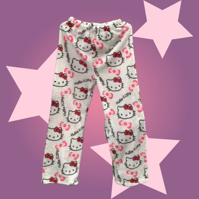 Sanrio Pajamas, Hello Kitty Pajamas, Hello Kitty Pants, Y2K Pajamas, Aesthetic Pajamas, Goth