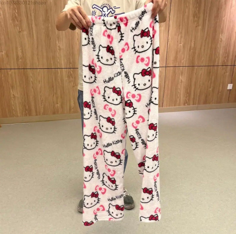 Sanrio Pajamas, Hello Kitty Pajamas, Hello Kitty Pants, Y2K Pajamas, Aesthetic Pajamas, Goth