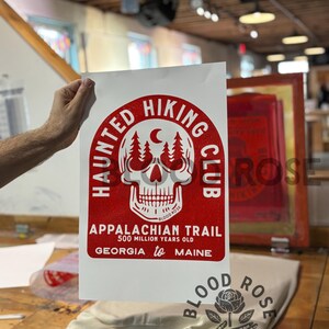 Appalachian Trail Haunted Hiking Club Sweatshirt Sweater- (screen printed by hand) Unisex image 3
