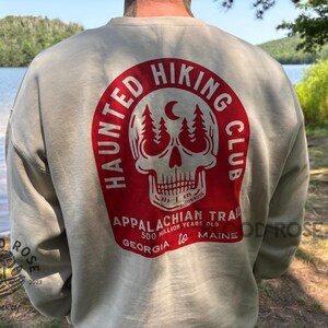 Appalachian Trail Haunted Hiking Club Sweatshirt Sweater- (screen printed by hand) Unisex image 4