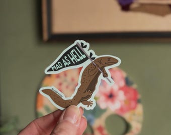 Mad as Hell Hellbender Vinyl sticker- environmental environment conservation nature
