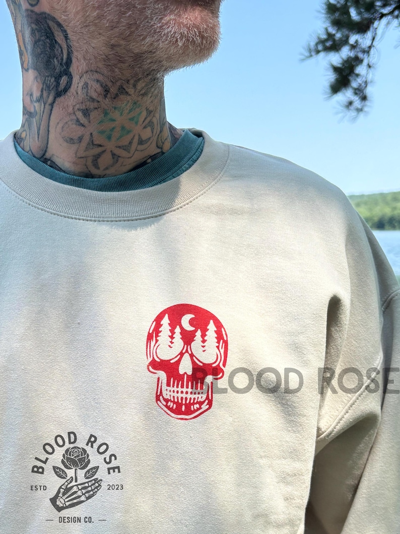 Appalachian Trail Haunted Hiking Club Sweatshirt Sweater- (screen printed by hand) Unisex image 2