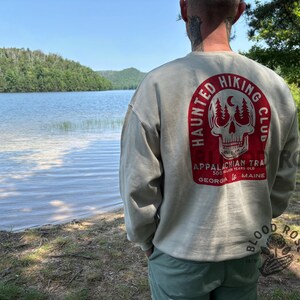 Appalachian Trail Haunted Hiking Club Sweatshirt Sweater- (screen printed by hand) Unisex image 5