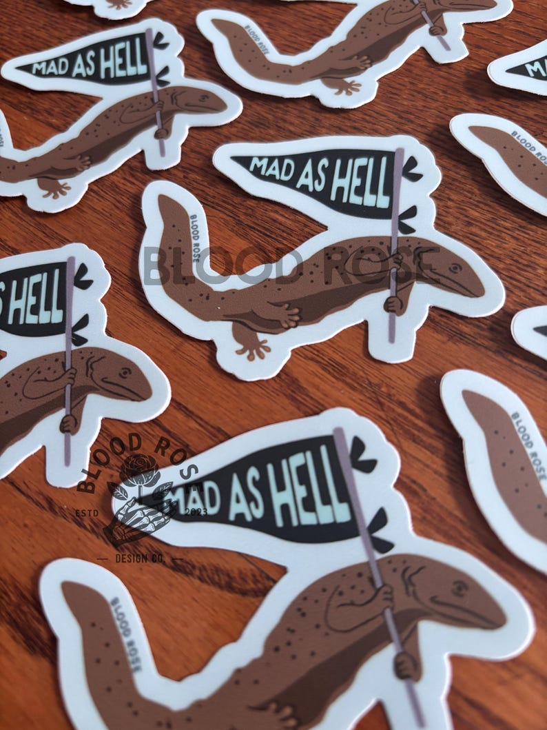 Mad as Hell Hellbender Vinyl Sticker- Environmental Environment ...
