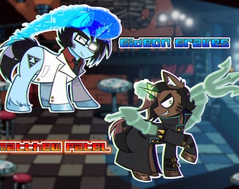 SCOTT PILGRIM inspired MLP stickers- Gideon Graves and Matthew Patel