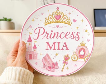 Personalisiertes Prinzessinnengeschenk für Mädchen, Geschenk für Kleinkinder und Babys, Dekorative Geschenkteller, Spülmaschinenfest