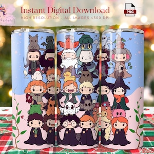 Magic Wizard Schule 20oz Tumbler Wrap ~ Zauberer Skinny Tumble Wrap ~ Trending druckbares Design ~ Digitaler Download ~ Sublimationsdesign