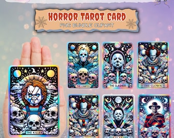 Horror Movie Tarot cards PNG, Tarot card Bundle, Horror Charctrer Png, Killer doll, Spooky Tarot Cards, Halloween Tarot Sublimation, Digital