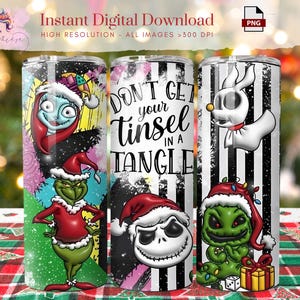 Halloween 20oz Tumbler Wrap~ 3D Inflated Skinny Tumbler Wrap ~ Grin~ Spooky Tumbler Printable Design ~ Digital Download ~ Sublimation Design