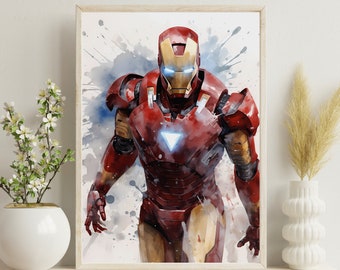 Impresión digital de superhéroes ~ Pintura de superhéroes ~ Arte de fan de superhéroes ~ Impresión en acuarela ~ Decoración de pared ~ Alta resolución ~ Obra de arte original