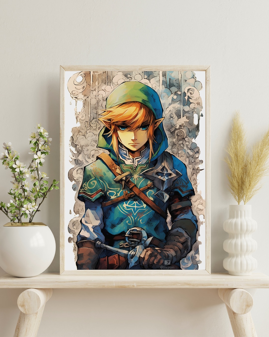 Link Portrait Link Art Collection Princess Zelda Zelda Wall Decor Watercolors Home Decor High
