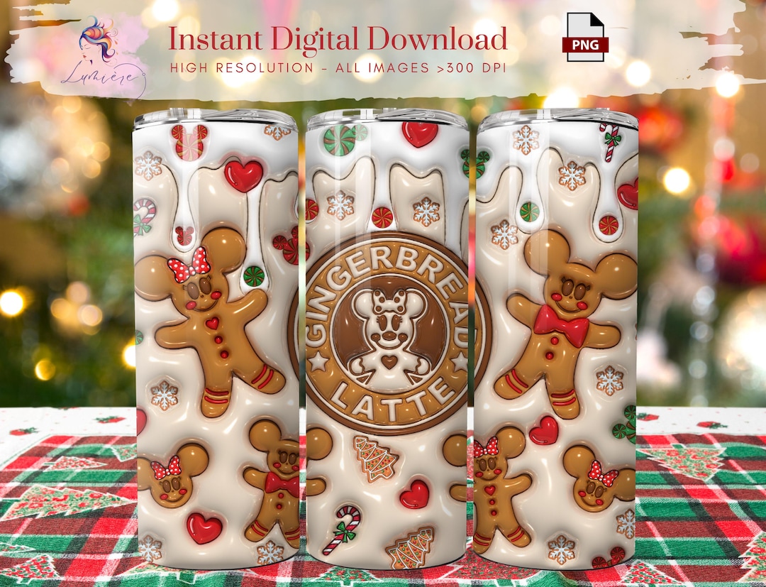 Christmas Gingerbread Latte 20oz Tumbler ~ 3D Inflated Tumbler
