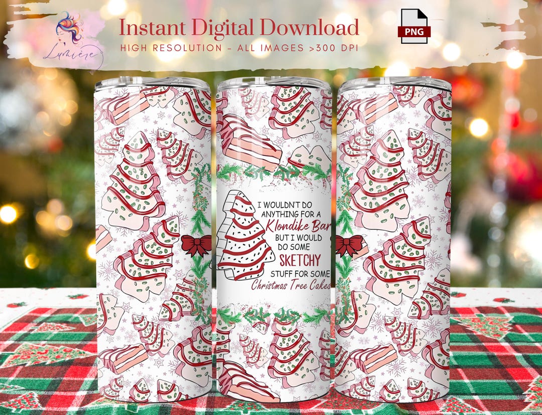 Christmas Tree 20oz Tumbler Wrap ~ Skinny Tumbler Wrap PNG ~ Christmas ...