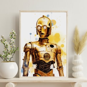 Impression SpaceWars ~ peinture robot SpaceWars ~ Fan Art Space Wars ~ aquarelles ~ décoration murale ~ haute résolution ~ téléchargement numérique ~ oeuvre d'art originale