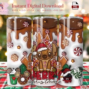 Zuckerstange 20 Unzen Tumbler Wrap ~ 3D aufgeblasener Tumbler Wrap ~ Cartoon Koala ~ Druckbares Design ~ Digitaler Download ~ Sublimationsdesign
