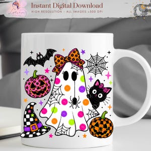 かわいいハロウィンの幽霊PNG、プレッピーなハロウィンシャツ、レトロなハロウィンキッズシャツPNG、トレンディな不気味なガーリーTシャツPNG昇華デザイン、デジタル 画像 8