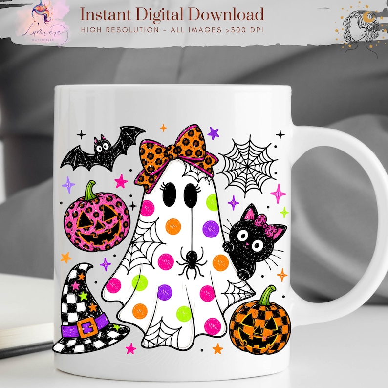 かわいいハロウィンの幽霊PNG、プレッピーなハロウィンシャツ、レトロなハロウィンキッズシャツPNG、トレンディな不気味なガーリーTシャツPNG昇華デザイン、デジタル 画像 8