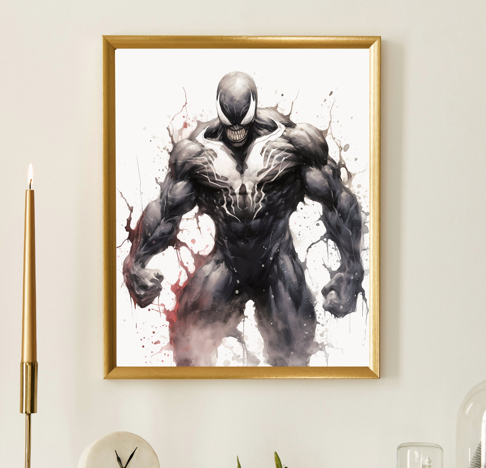 Superheld Digital Druck ~ Superheld Malerei ~ Aquarell Druck ~ Wand Dekoration ~ Wandbild ~ Venom Poster ~ hohe Auflösung ~ Original Zeichnung