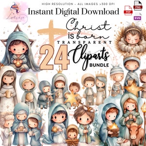 Kerststal ClipArt ~ kerststal png ~ Jezus geboorte png ~ kerst png ~ katholiek religieus ~ transparante afbeeldingen van hoge kwaliteit ~ digitaal