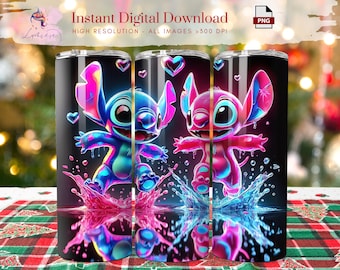 Niebieski znak 20oz Tumbler Wrap, Chudy Tumbler Wrap, Dziecięcy Tumbler, Kreskówkowy Water Splash, Projekt do druku, Pobieranie cyfrowe, Sublimacja