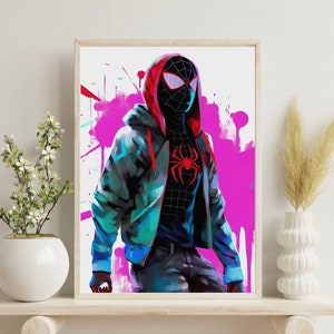 Superhero Digital Print~ Spider ~ Superhero Art Print~ Watercolors Print~ Wall Decor~ High Resolution~ Original Artwork