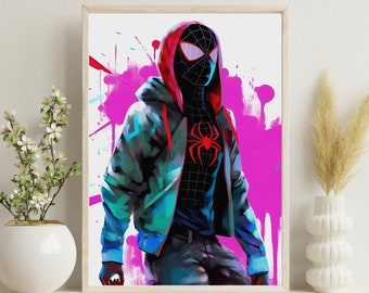 Superheld Digital Druck ~ Spinne ~ Superheld Kunstdruck ~ Aquarell Druck ~ Wanddekoration ~ Original Zeichnung ~ Original Zeichnung