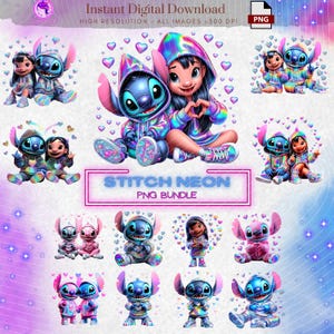 Cartoon Sit-Tch ClipArt ~ Neon PNG Bundle ~ Neon Blue Monsters ~ Synth Wave ~ Decal ~ Tumbler~ Colorful 300 DPI transparent PNG~ Digital Art
