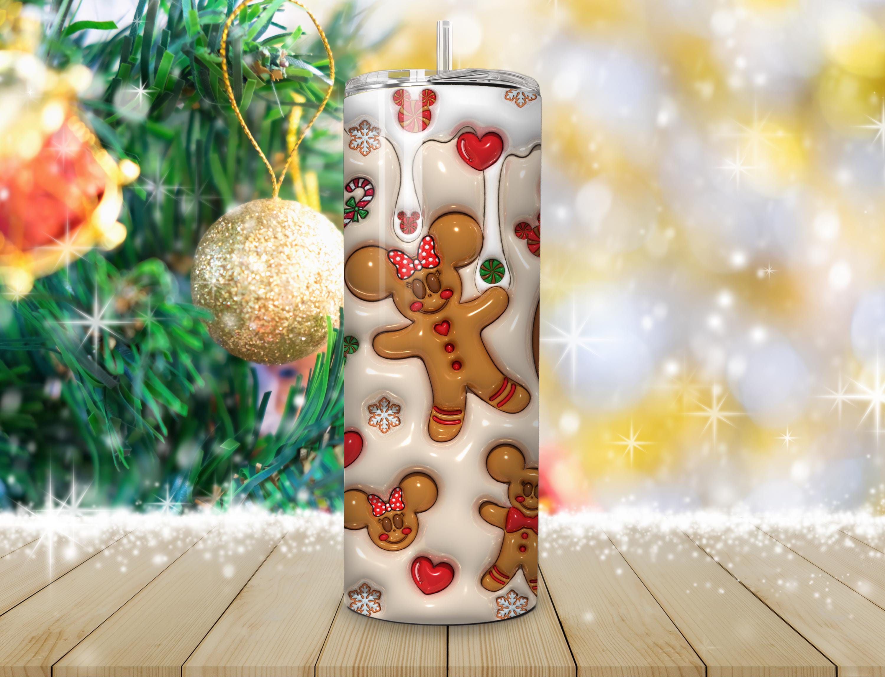 Christmas Gingerbread Latte 20oz Tumbler ~ 3D Inflated Tumbler