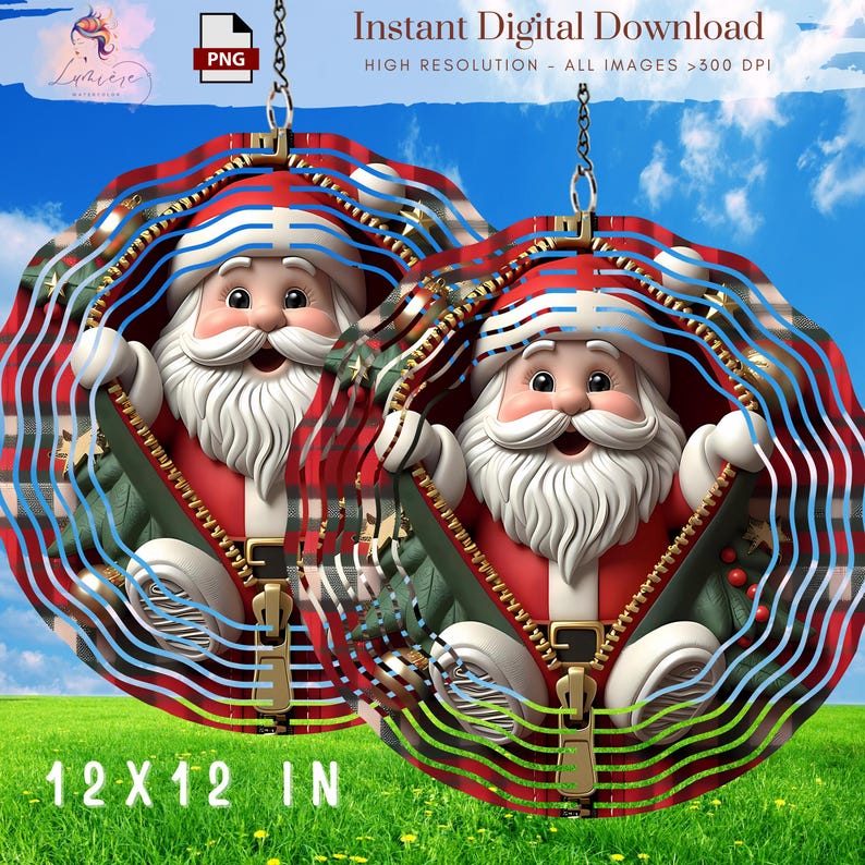 Christmas Ornament Santa Claus ~ Christmas Ornament PNG ~ Wind Spinner ...