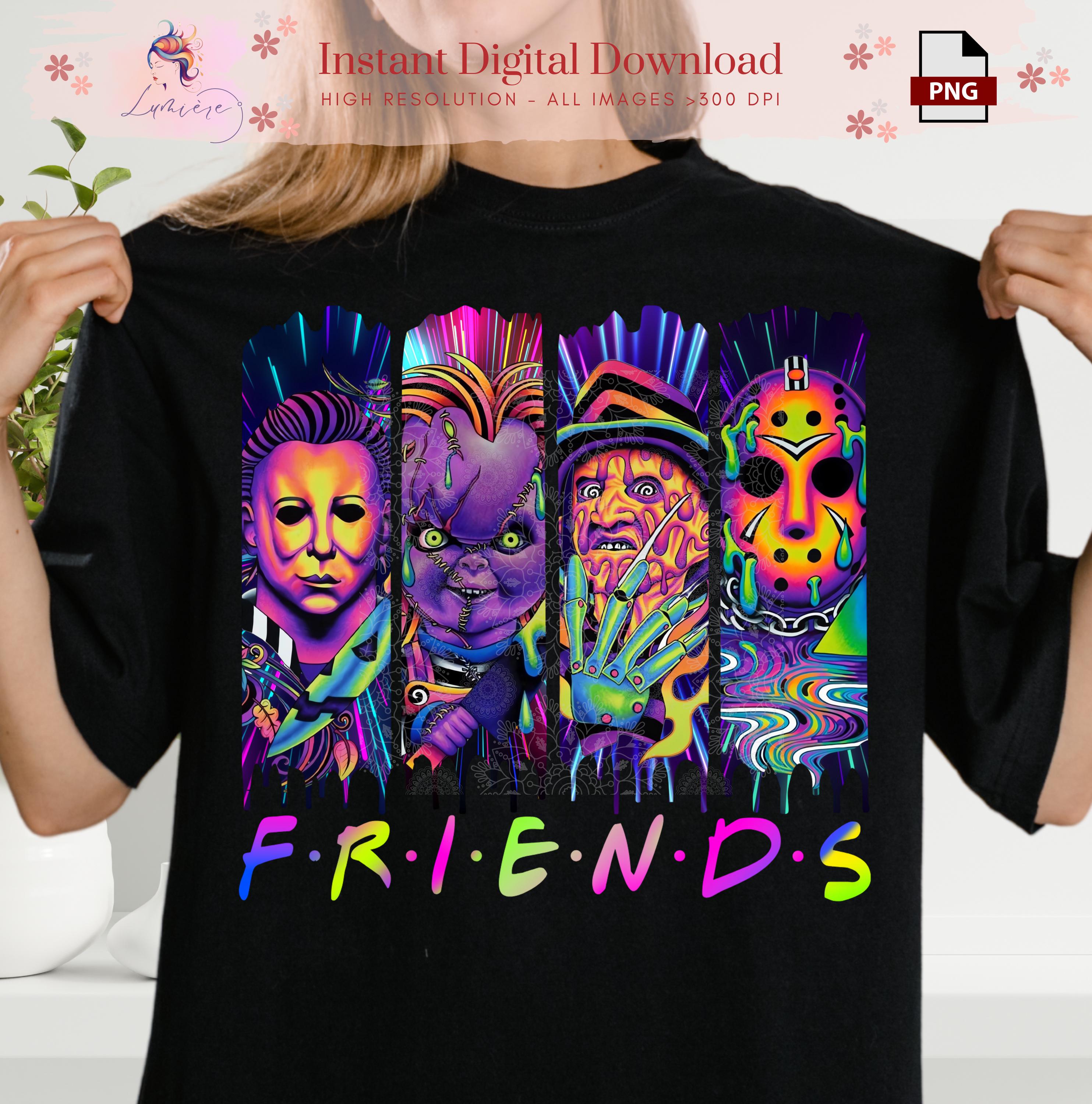 ハロウィンホラーPNG〜ホラー映画Tシャツ〜ネオンホラーデザイン 