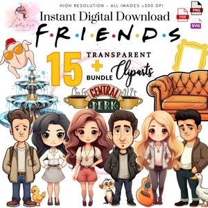 Magic Friends Clipart~ Set of 15+ Iconic Characters~ My Best Friend PNG~ Png~ High quality and Transparent PNG SVG~ 300 Dpi~ Digital Png