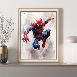 Spider Digital Print ~ Spider fan art Painting~ Superhero Art Print~ Watercolors Print ~ Wall Decor~ High Resolution ~ Original Artwork