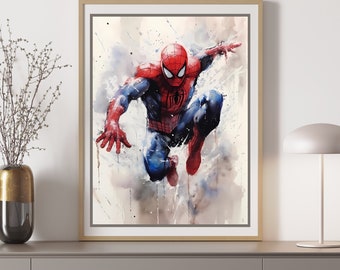 Spinne Digitaldruck ~ Spinne fan Kunst Malerei ~ Superheld Kunstdruck ~ Aquarell Druck ~ Wanddekoration ~ Original Zeichnung