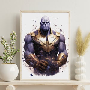 Superhero Digital Print~ Superhero Watercolor ~  Print Wall Decor~High Resolution ~ Digital Download ~ Original Artwork