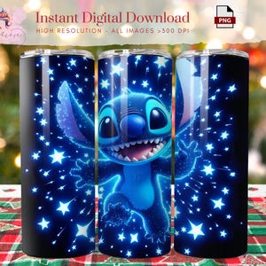 Cartoon Sti-Tch 20oz Tumbler Wrap ~ Skinny Tumbler Wrap ~ Kids Tumbler~ Cartoon Character~ Printable Design ~ Digital Download~ Sublimation