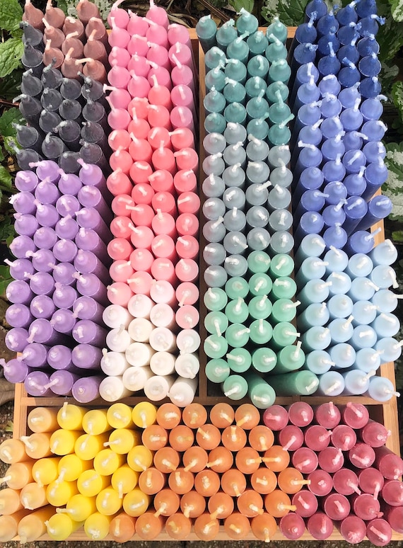 Mini Wish Candles: Colored Ritual Chime Candles., Handmade