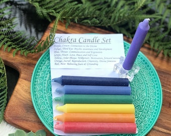 Candle Kit, Candle set, Chakra colors, chime candles, spell candle pack, Meditation candle, Chakras