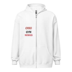 White - Ohio Gym Heroes - Unisex heavy blend zip hoodie