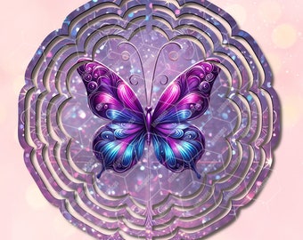 Sparkly Butterfly Wind Spinner | PNG File | Sublimation Design | Digital Download