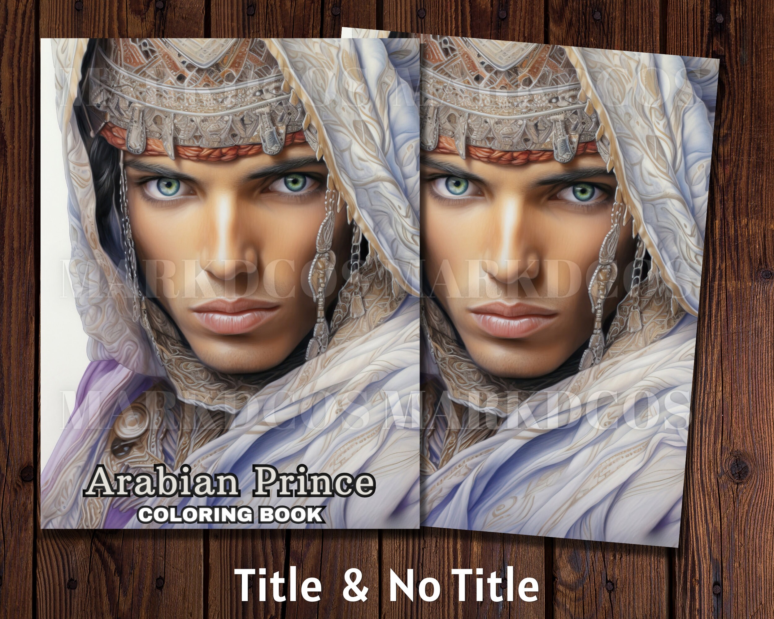 38 Arabian Prince Coloring Pages, Grayscale Coloring Book for Adults ...