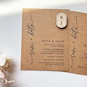 Minimalist Personalized Wedding Save the Date Magnets + Card + Envelope, Wedding Magnets, Wedding Announcements, Wedding Favors