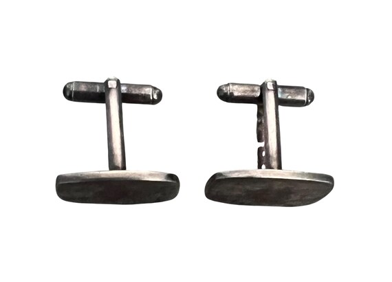 Vintage Rose Engraved Rectangular Silver Tone Met… - image 3