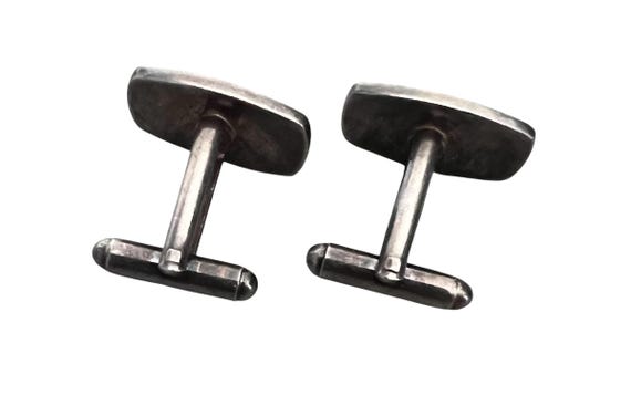 Vintage Rose Engraved Rectangular Silver Tone Met… - image 4