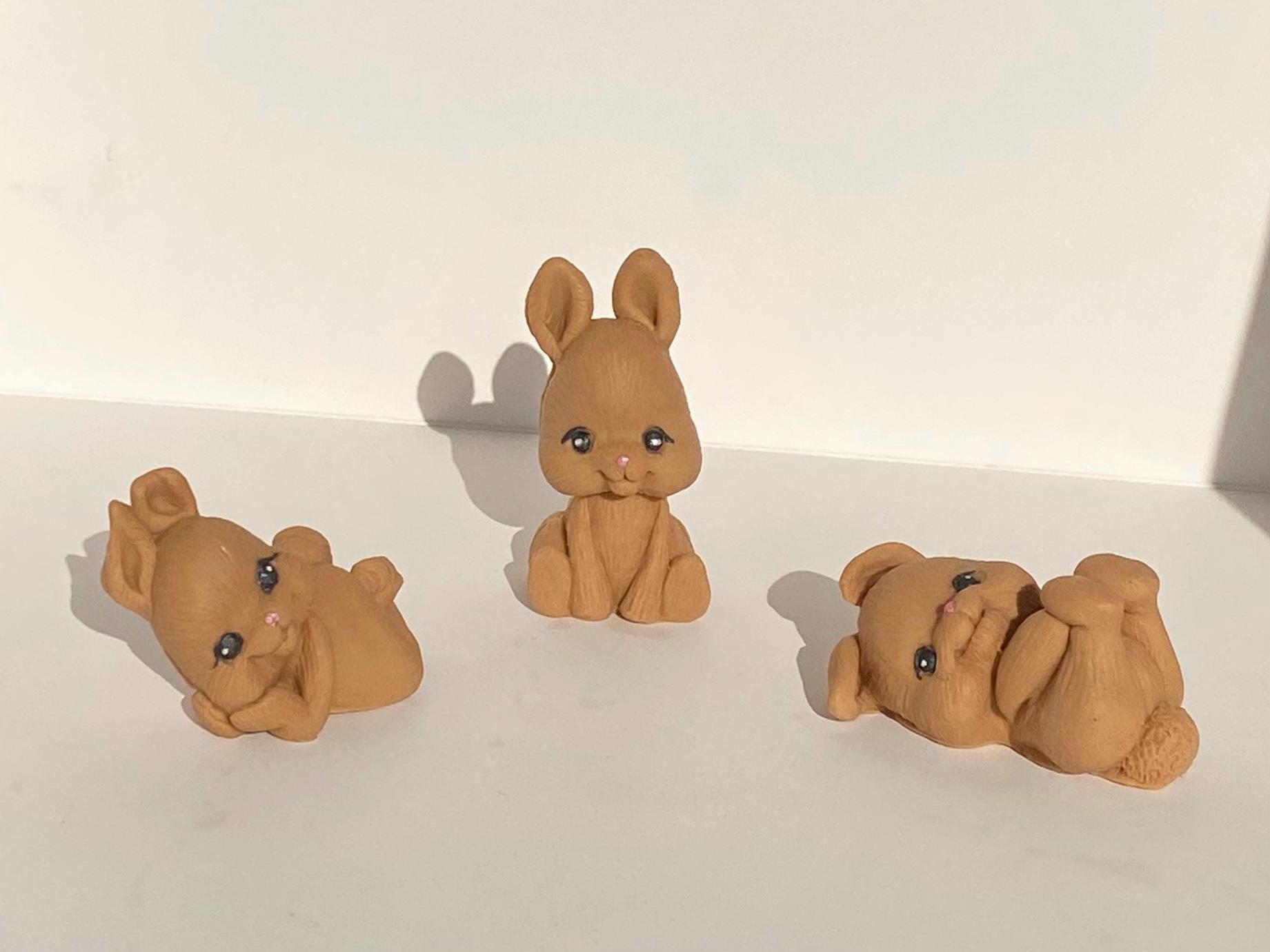 Rabbit Topper Fondant Bunny Topper,bunny Cake Toppers,cute Bunny Topper, Cute Bunny ...